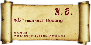 Mármarosi Bodony névjegykártya